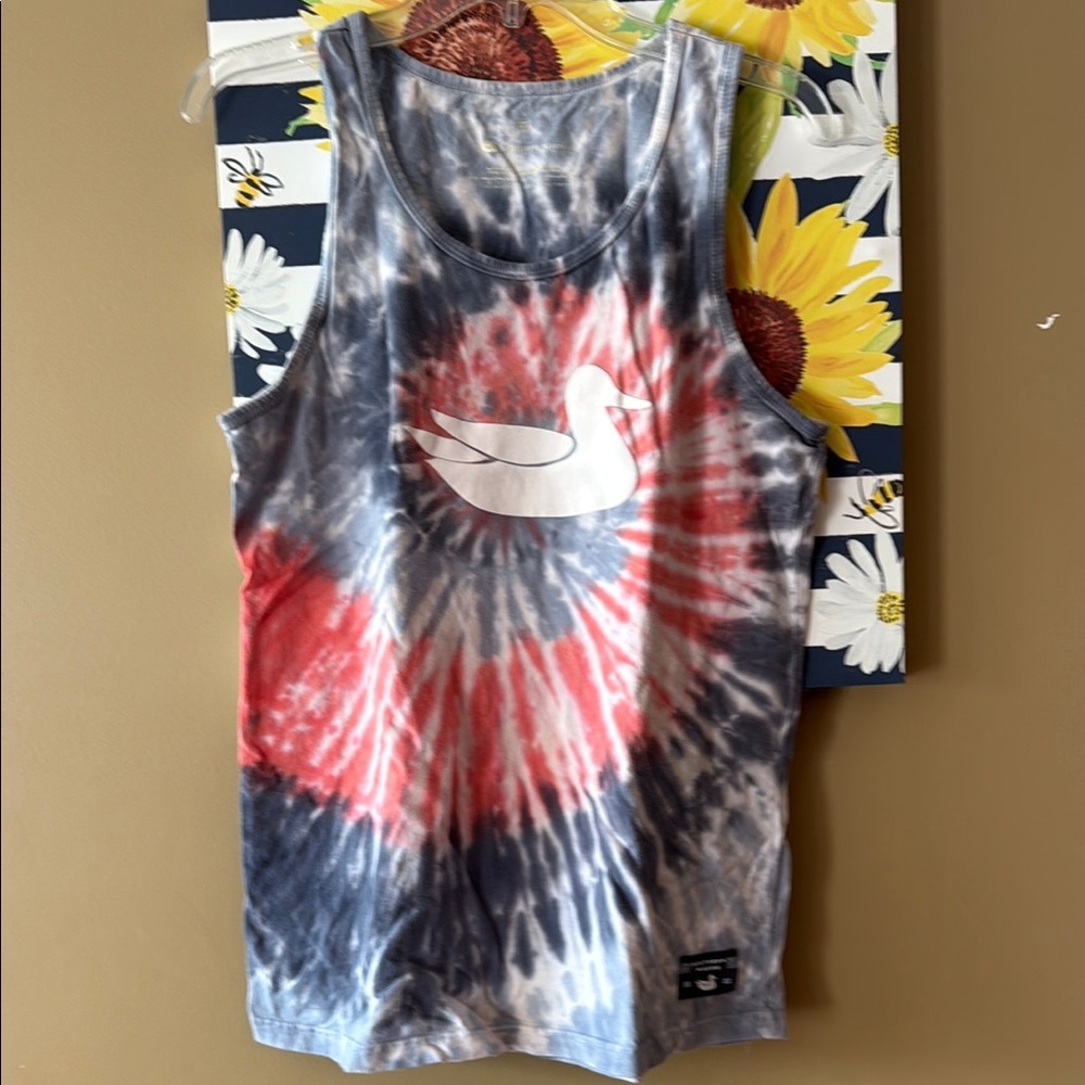 Tie-Dye Southern Marsh Tank Top with Duck Logo XS